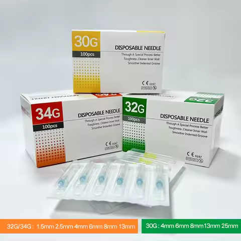100pcs 32G 34G 1.5MM 2.5MM 4MM 6MM 8MM 13MM Disposable Painless Small 30G 4MM 6MM 8MM 13MM Needle Ha