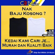 Baju Kosong Hitam Putih T Shirt 100% cotton