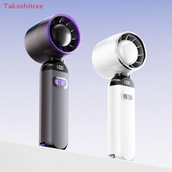 (Takashitree) Portable Folding Handheld Fan Handheld Turbo Fan USB Mini Charging Digital Display Tur