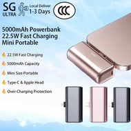 Mini Flash Fast Charging Power Bank Capsule Powerbank 5000mAh Tail Plug for Phone