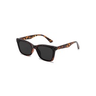 Sunglasses Polarized Sunglasses Nylon Flat Lens UV Protection Small Frame Compact Men Women (Leopard print% Gangnam% Black-Grey)