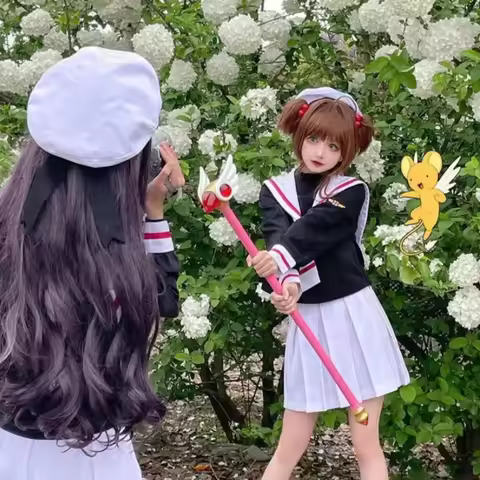 Ecoco Cardcaptor Sakura Magic Wand Bird Head Star Staff Clow Card Cosplay Props Anime Collectible Fo