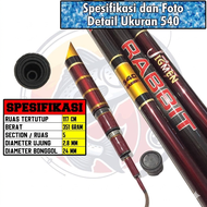 JIGMEN RABBIT Joran Tegek Kaku 10H Ukuran 450 540 630 Bahan Carbon Pole Tegeg ORIGINAL Untuk Pancing