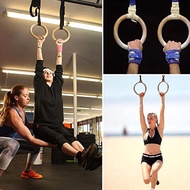 ยิมนาสติกแหวนโ Wood Gymnastic Rings Olympic Rings 1pair Premium Heavy Duty Cross Training Wood Gymna
