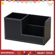 [Redpowderyan.] Leather Desk Organizer,Office Supplies Holder Desktop Stationery Storage Box for Bus
