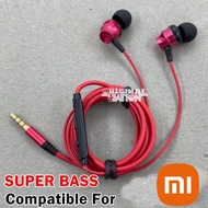 Headset Handsfree Super Bass Original X65 Red For Xiaomi Redmi 9 7A 9A Note 9 Poco M3 Note 9 Pro Not