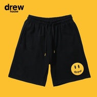 Drew Joint กางเกงขาสั้น ชายและหญิง กางเกงขาสั้นลำลองทรงหลวมสไตล์อเมริกันลายยิ้ม กางเกงกีฬาสำหรับนักเ
