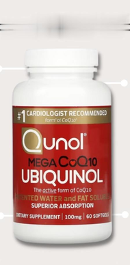 Qunol Mega CoQ10 10 Ubiquinol Dietary Supplement Softgels ( 60 SOFTGELS )