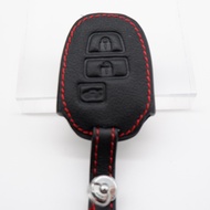 เคสกุญแจรีโมท Toyota Yaris Ativ (3ปุ่ม) เคสกุญแจรถซองหนังแท้ ซองหนังใส่กุญแจ (โลโก้โลหะ)