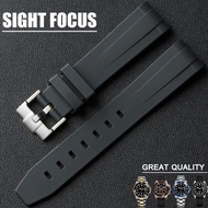 20mm Curved End Rubber Watch Strap for Rolex Yacht Master Submariner Oyster Perpetual Daytona GMT Ai