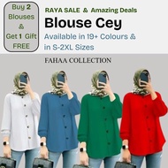 Women Blouse | Beli2 Gift1 Purdah | Muslimah Casoal colour Blouse Sleeve CEY Cotton Ironless Wanita 