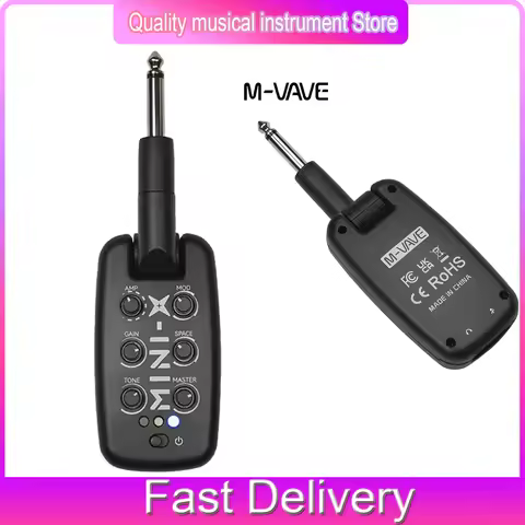 M-VAVE MINI-X Guitar Headphone Amplifier Bass Effect Amp Portable Rechargeable Built-in 9 Different 