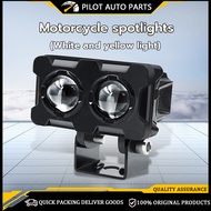 Motorcycle spotlight headlight D3 SQL LED laser spotlight 2 eyes white yellow 2 color laser spotligh