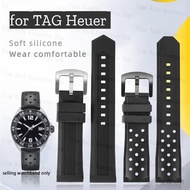 High Quality Silicone Rubber Breathable Watch Band For MIDO TISSOT TAG Heuer CARRERA WAZ2113 Watch Strap Men 20mm 22mm 24mm