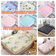 SINGLE / QUEEN / KING SIZE FITTED BEDSHEET  PILLOW CASE  SARUNG BANTAL TILAM KATIL CADAR TOTO HIGH B
