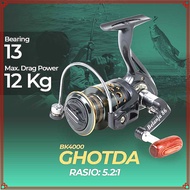 Spinning Fishing Reel 5.2:1 Ball Bearing 13 - BK4000, TaffSPORT GHOTDA