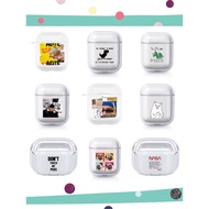 For Airpods case Gen1 2 Pro Clear Rubber Cloudy Comes With A Steel Ring Earphone case(i9s i11 i12)