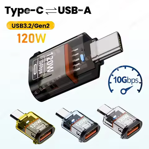 10Gbps OTG USB 3.2 To Type C Adapter 120W Fast Charging USB C Converter OTG For Xiaomi Samsung PC Ta