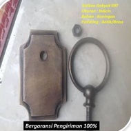 Handle Pintu Kuningan Antik Rumah Gebyok Kupu Tarung Ukir 097 juwana