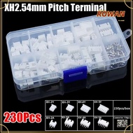 ROWANSG 230Pcs Pin Connector, Male And Female XH2.54 2.54mm Pitch Terminal, Housing Kit 2p 3p 4p 5pi