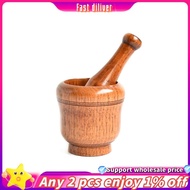 JR-Wooden Mortar and Pestle Set,Mortar and Pestle Wood Wooden Mortar Pestle Grinding Bowl Set Garlic