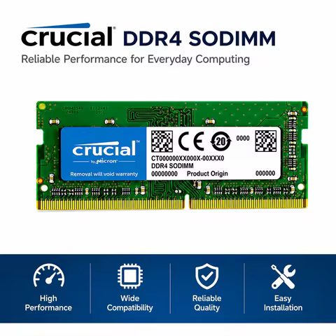 Crucial Memoria DDR4 4GB 32GB 16GB 8GB 3200MHz 2400MHz 2666MHz Laptop Ram SODIMM Notebook Memory for