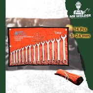 14PCS 8-24mm Combination Wrench Spanner Set Tools Set Original CRV Spanar Set | 8mm-24mm Gabungan Se