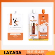 VC Vit C Whitening Cream 7ml. &amp; VC Vit C Bio Face Advanced Pre-Serum + Whitening Cream 4+4 g. แบบซอง