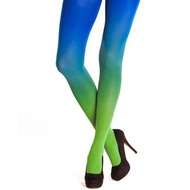 Green-blue ombre gradient pantyhose