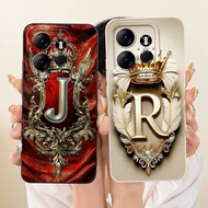 Tecno Pop 7 BF6 Case Tecno Pop 7 Pro Cover BF7 BF7h Luxury Fashion A-Z Letters 2D Painted Phone Case