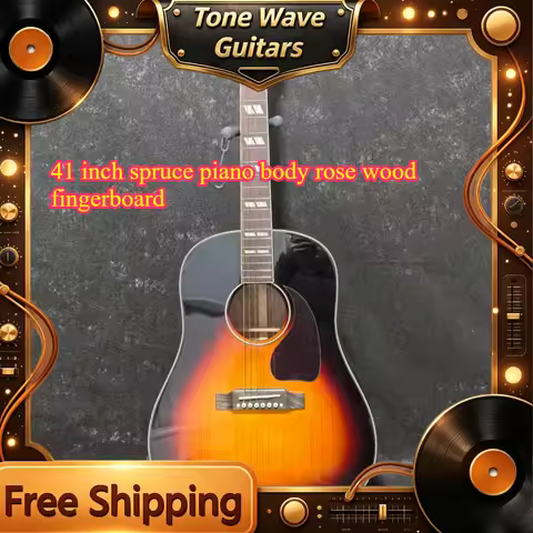 Acoustic Guitar J45 41 Inch Spruce Piano Body Rose Wood Fingerboard American Retro Color Scheme Adva