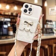 กระเป๋าสะพายข้างไข่มุกโบว์คล้องคอ, เคสโทรศัพท์ป้องกันหนาสีเบจขอบตรงสีพื้นเรียบง่ายกันตกพร้อมลายพิมพ์