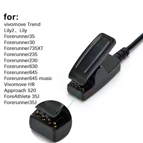 Universal Charging Cable Clip for Garmin 4-Pin Smart Watch Vivomove Trend Lily 2 Forerunner Approach