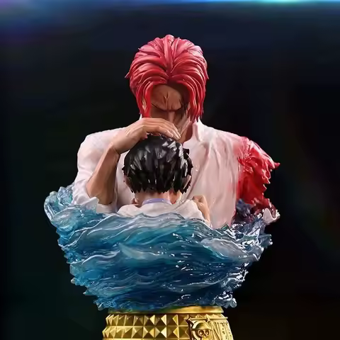 One Piece Figures GK Red Hair Shanks Luffy Action Figures Bust Model Anime Dracule Mihawk Figurine P