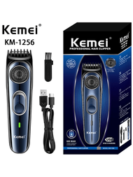 Kemei Km-1256 電動無線專業理髮器,usb充電,理髮師防水無線修剪器