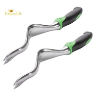 2 Pack Hand Weeder Tool Garden Weeding Removal Gardening Weed Puller with Ergonomic Handle for Lawn Farmland Transplant