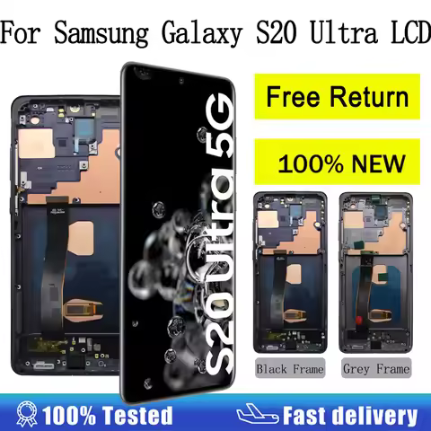 6.9" AMOLED For Samsung Galaxy S20 Ultra 4G 5G LCD Display SM-988B/DS Touch Screen Digitizer Assembl
