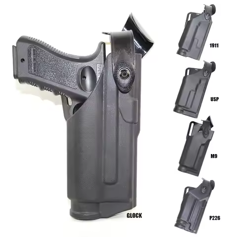 GL 17 Holster for Tactical Use, Adjustable Belt Holster Compatible with GL 19,Flashlight Bearing Cas