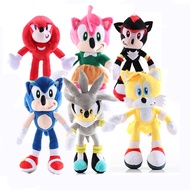 6Pcs/lot 28cm Sonic Plush Toys Doll Shadow Sonic Plushie Doll Soft Stuffed Toy Kids Children Birthda