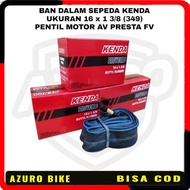 KENDA BICYCLE INNER TYRE SIZE 16 x 1 3/8 (349) AV PRESTA FV MOTORCYCLE VALVE