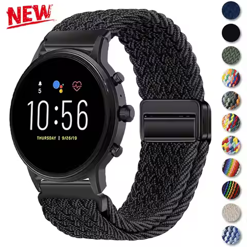 22mm Magnetic Nylon Strap For Fossil Gen 6 5 44mm Gen5e 44mm Gen5 LTE 45mm Band For Samsung Galaxy W