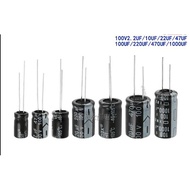 100v In-Line Aluminum Electrolytic Capacitor 2.2UF/10UF/22UF/47UF/68/100UF/220UF Genuine Product