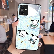 NC-69 Pochacco Glass Case For VIVO Y22 Y35 Y75 Y28 Y22S V25 Y55 iQOO Z6