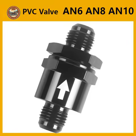 1PCS Aluminium Non Return One Way Check Valve Shuttle Type Check Valve Adapter Black for Car Engines
