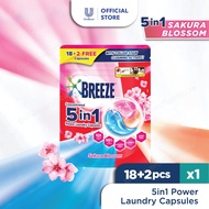 Breeze 5in1 Laundry Capsule Sakura Blossom 18pcs + 2 Free