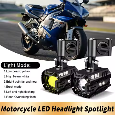 1Set 80W Motorcycle Additional LED Headlights Assembliy For Yamaha YZF FZ6 R1 R3 R6 R15 R25 MT07 MT0