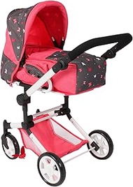 Bayer Chic 2000® 3-in-1 Combination Doll Pram Jara - Butterfly Coral - Foldable, Height-Adjustable H