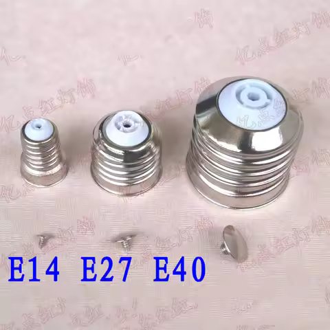 E12 E14 E26 E27 E40 Solderless Lamp Holder Aluminum Copper Iron Plating Metal Lamp Head LED Energy S