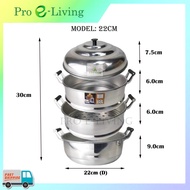 Steam Pot 3 Layers With Small Pore/ PERIUK PENGUKUS (22cm-28cm)