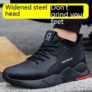 Waterproof safety boots high-top safety shoes steel toe-toe safety shoes wear-resistant anti-slip acid-alkali-resistant lightweight breathable boots lightweight protective shoes st